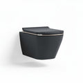 Wall-mounted toilet with soft-close seat in matte black 45 x 37 x 28cm