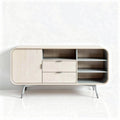 Wooden sideboard with storage drawers and open shelves 120 x 40 x 75cm
