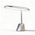 Marble base metal desk lamp with adjustable LED light in silver color