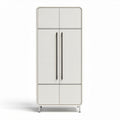 Modern freestanding refrigerator in white finish with dual handles 80 x 40 x 180cm